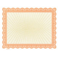 Orange Custom Printed Certificate - 8-1/2" x 11"